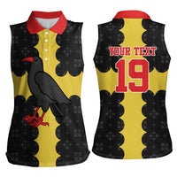 Custom Flintshire Wales Women Sleeveless Polo Shirt Coat Of Arms with Heraldic Flag - Wonder Print Shop