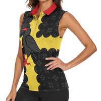 Custom Flintshire Wales Women Sleeveless Polo Shirt Coat Of Arms with Heraldic Flag - Wonder Print Shop