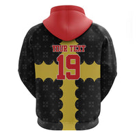 Custom Flintshire Wales Zip Hoodie Coat Of Arms with Heraldic Flag - Wonder Print Shop