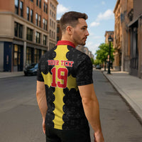 Custom Flintshire Wales Zipper Polo Shirt Coat Of Arms with Heraldic Flag - Wonder Print Shop