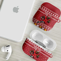 Personalized Radnorshire Wales Christmas AirPods Case Red-Tailed Hawk Rugby - Wonder Print Shop