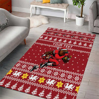 Personalized Radnorshire Wales Christmas Area Rug Red-Tailed Hawk Rugby - Wonder Print Shop