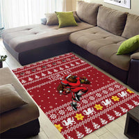 Personalized Radnorshire Wales Christmas Area Rug Red-Tailed Hawk Rugby - Wonder Print Shop