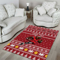 Personalized Radnorshire Wales Christmas Area Rug Red-Tailed Hawk Rugby - Wonder Print Shop