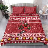 Personalized Radnorshire Wales Christmas Bedding Set Red-Tailed Hawk Rugby - Wonder Print Shop