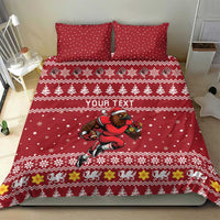 Personalized Radnorshire Wales Christmas Bedding Set Red-Tailed Hawk Rugby - Wonder Print Shop
