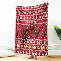 Personalized Radnorshire Wales Christmas Blanket Red-Tailed Hawk Rugby - Wonder Print Shop