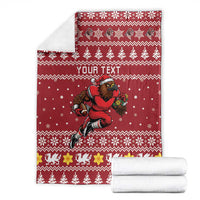 Personalized Radnorshire Wales Christmas Blanket Red-Tailed Hawk Rugby - Wonder Print Shop