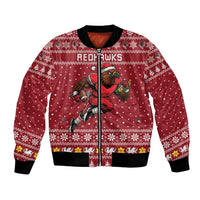 Personalized Radnorshire Wales Christmas Bomber Jacket Red-Tailed Hawk Rugby - Wonder Print Shop