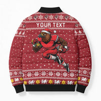 Personalized Radnorshire Wales Christmas Bomber Puffer Jacket Red-Tailed Hawk Rugby - Wonder Print Shop