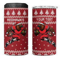 Personalized Radnorshire Wales Christmas 4 in 1 Can Cooler Tumbler Red-Tailed Hawk Rugby - Wonder Print Shop