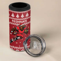 Personalized Radnorshire Wales Christmas 4 in 1 Can Cooler Tumbler Red-Tailed Hawk Rugby - Wonder Print Shop