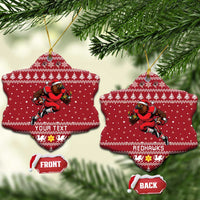 Personalized Radnorshire Wales Christmas Ceramic Ornament Red-Tailed Hawk Rugby - Wonder Print Shop
