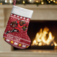 Personalized Radnorshire Wales Christmas Stocking Red-Tailed Hawk Rugby - Wonder Print Shop