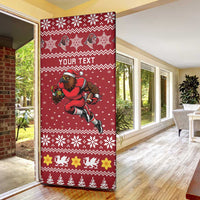 Personalized Radnorshire Wales Christmas Door Cover Red-Tailed Hawk Rugby - Wonder Print Shop