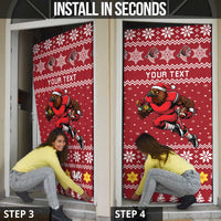 Personalized Radnorshire Wales Christmas Door Cover Red-Tailed Hawk Rugby - Wonder Print Shop