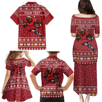 Personalized Radnorshire Wales Christmas Family Matching Puletasi and Hawaiian Shirt Red-Tailed Hawk Rugby - Wonder Print Shop