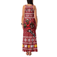 Personalized Radnorshire Wales Christmas Family Matching Tank Maxi Dress and Hawaiian Shirt Red-Tailed Hawk Rugby - Wonder Print Shop