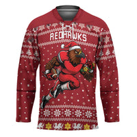 Personalized Radnorshire Wales Christmas Hockey Jersey Red-Tailed Hawk Rugby - Wonder Print Shop