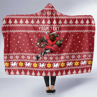 Personalized Radnorshire Wales Christmas Hooded Blanket Red-Tailed Hawk Rugby - Wonder Print Shop