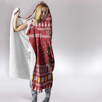 Personalized Radnorshire Wales Christmas Hooded Blanket Red-Tailed Hawk Rugby - Wonder Print Shop