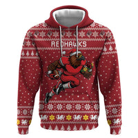 Personalized Radnorshire Wales Christmas Hoodie Red-Tailed Hawk Rugby - Wonder Print Shop
