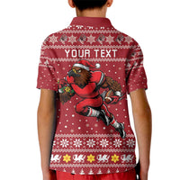 Personalized Radnorshire Wales Christmas Kid Polo Shirt Red-Tailed Hawk Rugby - Wonder Print Shop