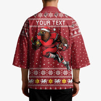 Personalized Radnorshire Wales Christmas Kimono Red-Tailed Hawk Rugby - Wonder Print Shop