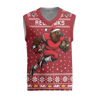 Personalized Radnorshire Wales Christmas Knitted V-Neck Vest Red-Tailed Hawk Rugby - Wonder Print Shop