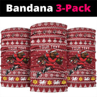 Personalized Radnorshire Wales Christmas Neck Gaiter Red-Tailed Hawk Rugby - Wonder Print Shop