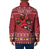 Personalized Radnorshire Wales Christmas Padded Jacket Red-Tailed Hawk Rugby - Wonder Print Shop