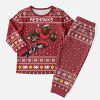 Personalized Radnorshire Wales Christmas Pajama Set Red-Tailed Hawk Rugby - Wonder Print Shop