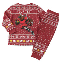 Personalized Radnorshire Wales Christmas Pajama Set Red-Tailed Hawk Rugby - Wonder Print Shop