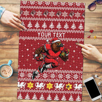 Personalized Radnorshire Wales Christmas Puzzle Red-Tailed Hawk Rugby - Wonder Print Shop