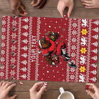 Personalized Radnorshire Wales Christmas Puzzle Red-Tailed Hawk Rugby - Wonder Print Shop