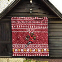 Personalized Radnorshire Wales Christmas Quilt Red-Tailed Hawk Rugby - Wonder Print Shop