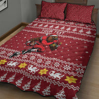 Personalized Radnorshire Wales Christmas Quilt Bed Set Red-Tailed Hawk Rugby - Wonder Print Shop