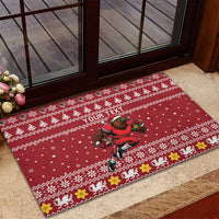 Personalized Radnorshire Wales Christmas Rubber Doormat Red-Tailed Hawk Rugby - Wonder Print Shop