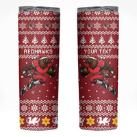 Personalized Radnorshire Wales Christmas Skinny Tumbler Red-Tailed Hawk Rugby - Wonder Print Shop