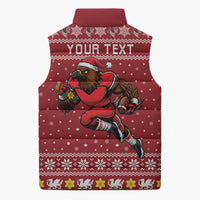 Personalized Radnorshire Wales Christmas Sleeveless Puffer Jacket Red-Tailed Hawk Rugby - Wonder Print Shop