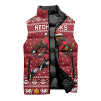 Personalized Radnorshire Wales Christmas Sleeveless Puffer Jacket Red-Tailed Hawk Rugby - Wonder Print Shop
