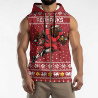 Personalized Radnorshire Wales Christmas Sleeveless Zip Hoodie Red-Tailed Hawk Rugby - Wonder Print Shop