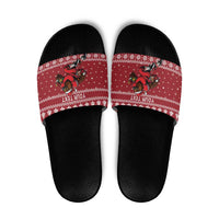 Personalized Radnorshire Wales Christmas Slide Sandals Red-Tailed Hawk Rugby - Wonder Print Shop