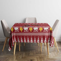 Personalized Radnorshire Wales Christmas Tablecloth Red-Tailed Hawk Rugby - Wonder Print Shop