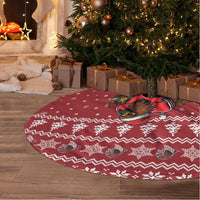Personalized Radnorshire Wales Christmas Tree Skirt Red-Tailed Hawk Rugby - Wonder Print Shop