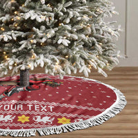 Personalized Radnorshire Wales Christmas Tree Skirt Red-Tailed Hawk Rugby - Wonder Print Shop