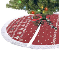 Personalized Radnorshire Wales Christmas Tree Skirt Red-Tailed Hawk Rugby - Wonder Print Shop