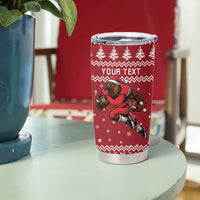 Personalized Radnorshire Wales Christmas Tumbler Cup Red-Tailed Hawk Rugby - Wonder Print Shop