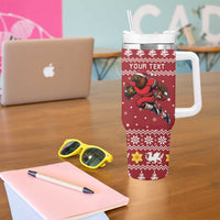 Personalized Radnorshire Wales Christmas Tumbler With Handle Red-Tailed Hawk Rugby - Wonder Print Shop