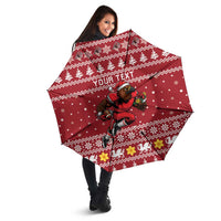 Personalized Radnorshire Wales Christmas Umbrella Red-Tailed Hawk Rugby - Wonder Print Shop